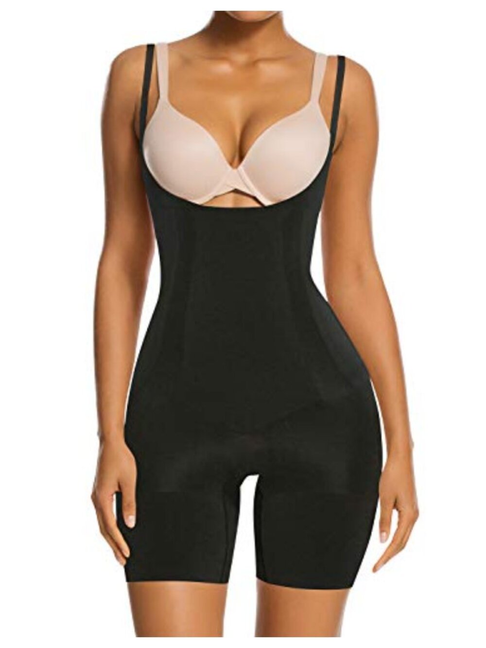 SHAPERX Tummy Control Shapewear Bodysuit Mid-Thigh Body Shaper Shorts